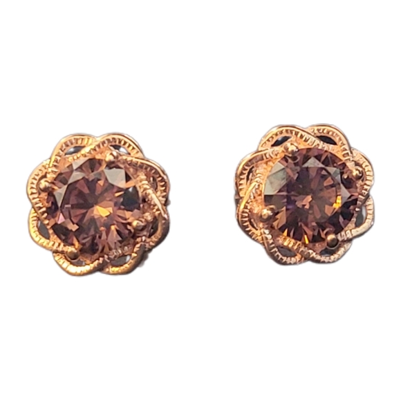 Bella Luce Esotica 10k Rose Gold 925 NWT Stud Earrings - Picture 2 of 6